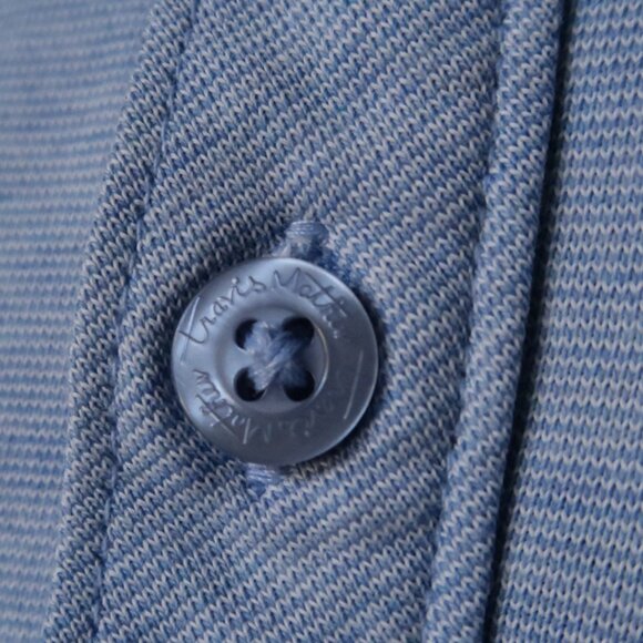 Travis Mathew Lt Blue Pinstriped Polo (L) Excellent!! ⛳️ ⛳️ ⛳️ - Picture 6 of 6